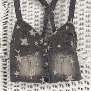 Denim Bustier Crop Top